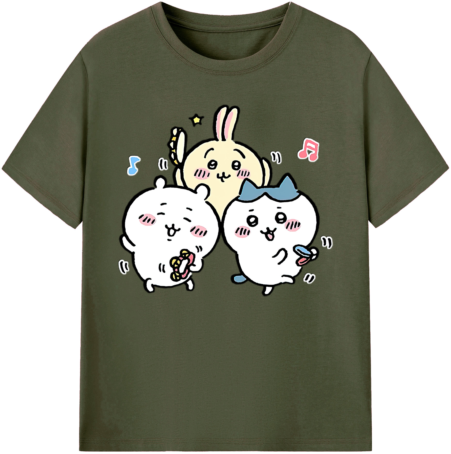 （画像用） ちいかわ ハチワレ Chii-kawa hachiware 綿100％ メンズ半袖Tシャツ｜肌触りやわらか＆通気性